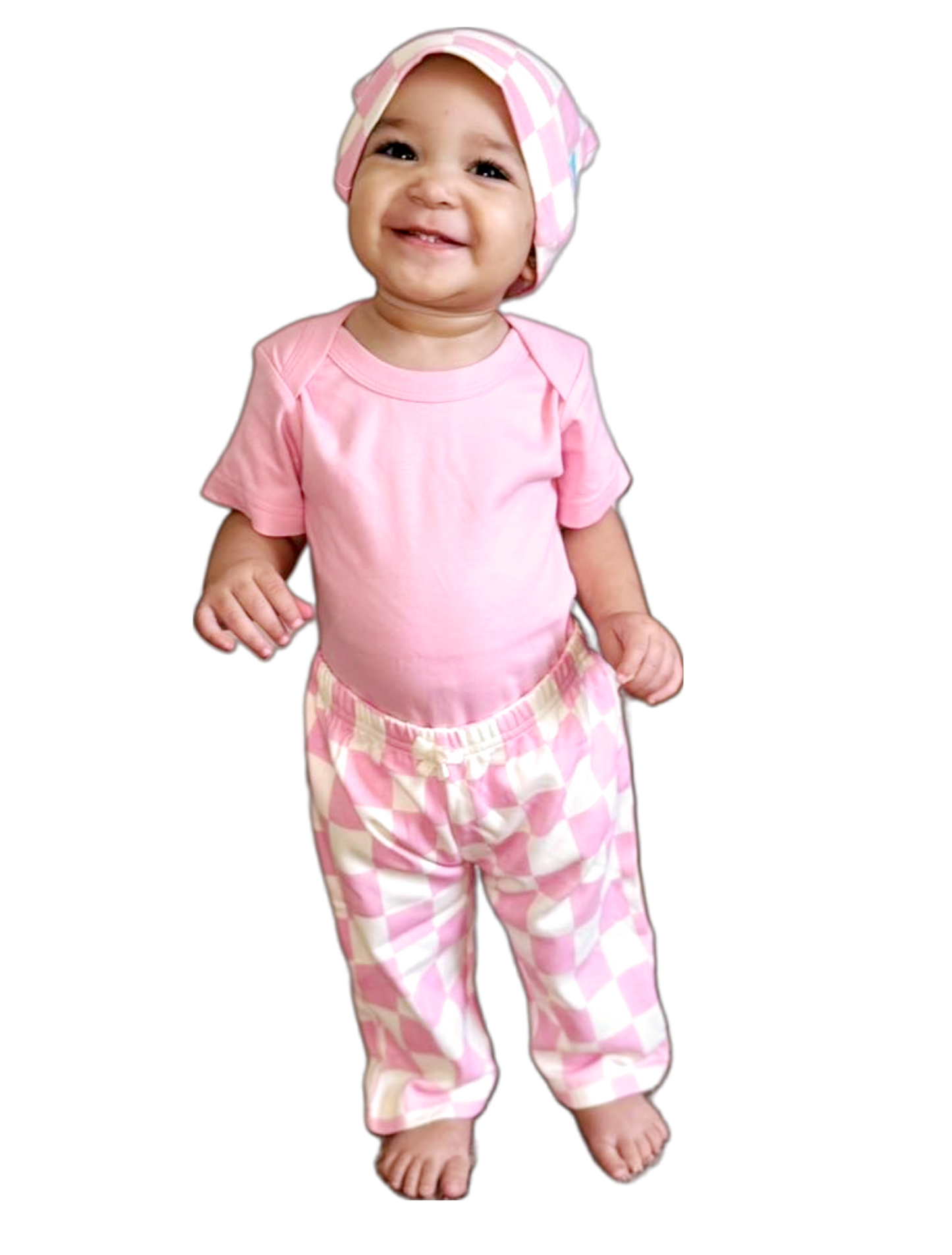 3-piece Pink Checks Set-0