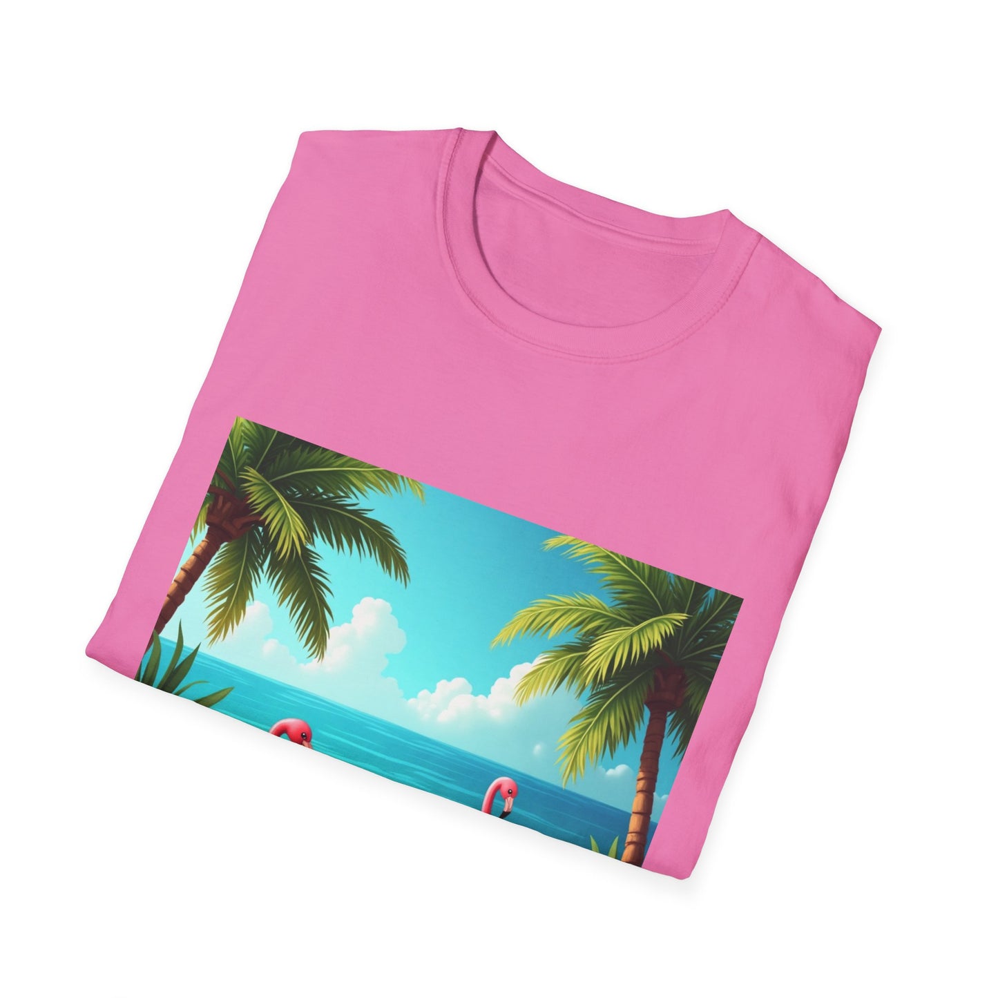 Tropical Flamingo T-Shirt, Unisex Summer Tee, Beach Vibes Apparel, Vacation Wear, Gift for Nature Lovers, Casual Style, Fun Tee