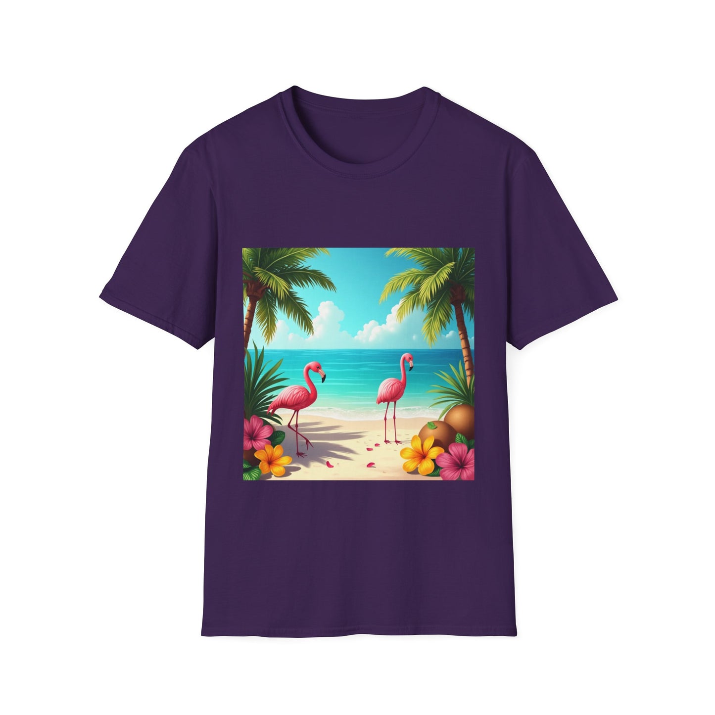 Tropical Flamingo T-Shirt, Unisex Summer Tee, Beach Vibes Apparel, Vacation Wear, Gift for Nature Lovers, Casual Style, Fun Tee