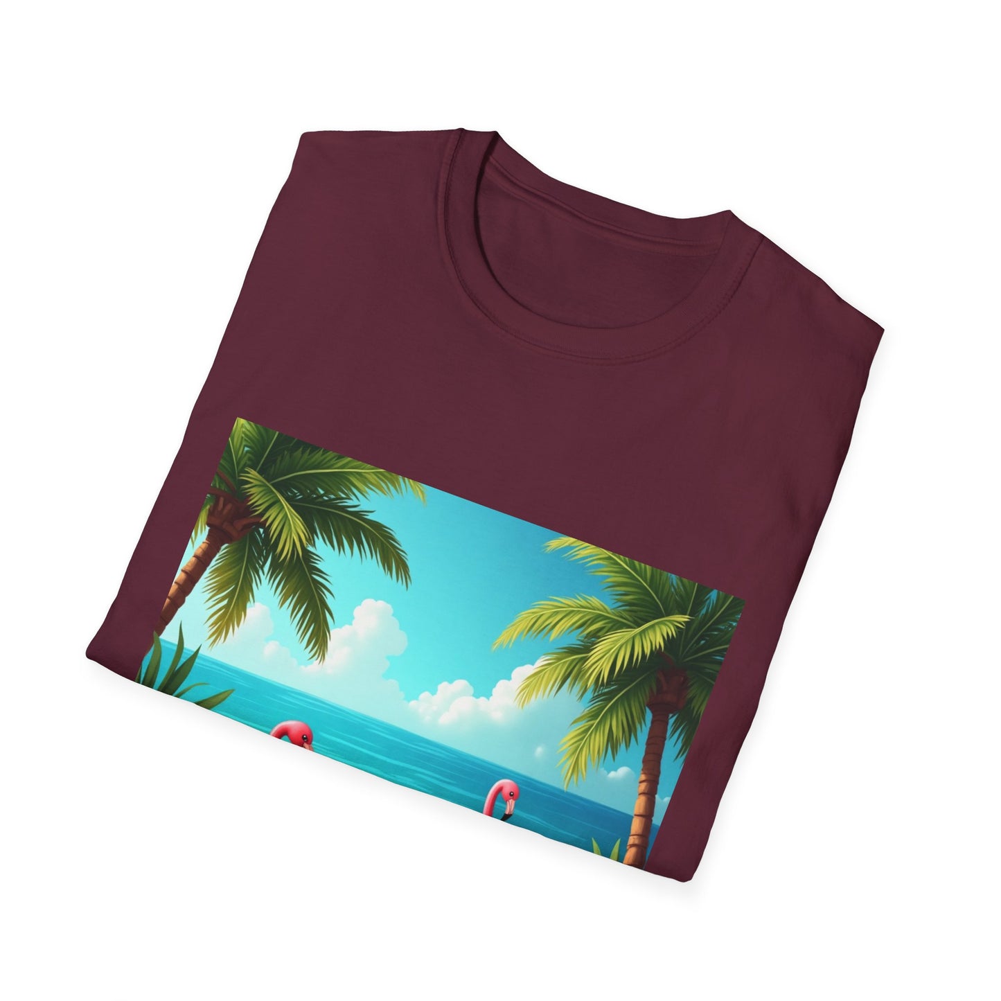 Tropical Flamingo T-Shirt, Unisex Summer Tee, Beach Vibes Apparel, Vacation Wear, Gift for Nature Lovers, Casual Style, Fun Tee