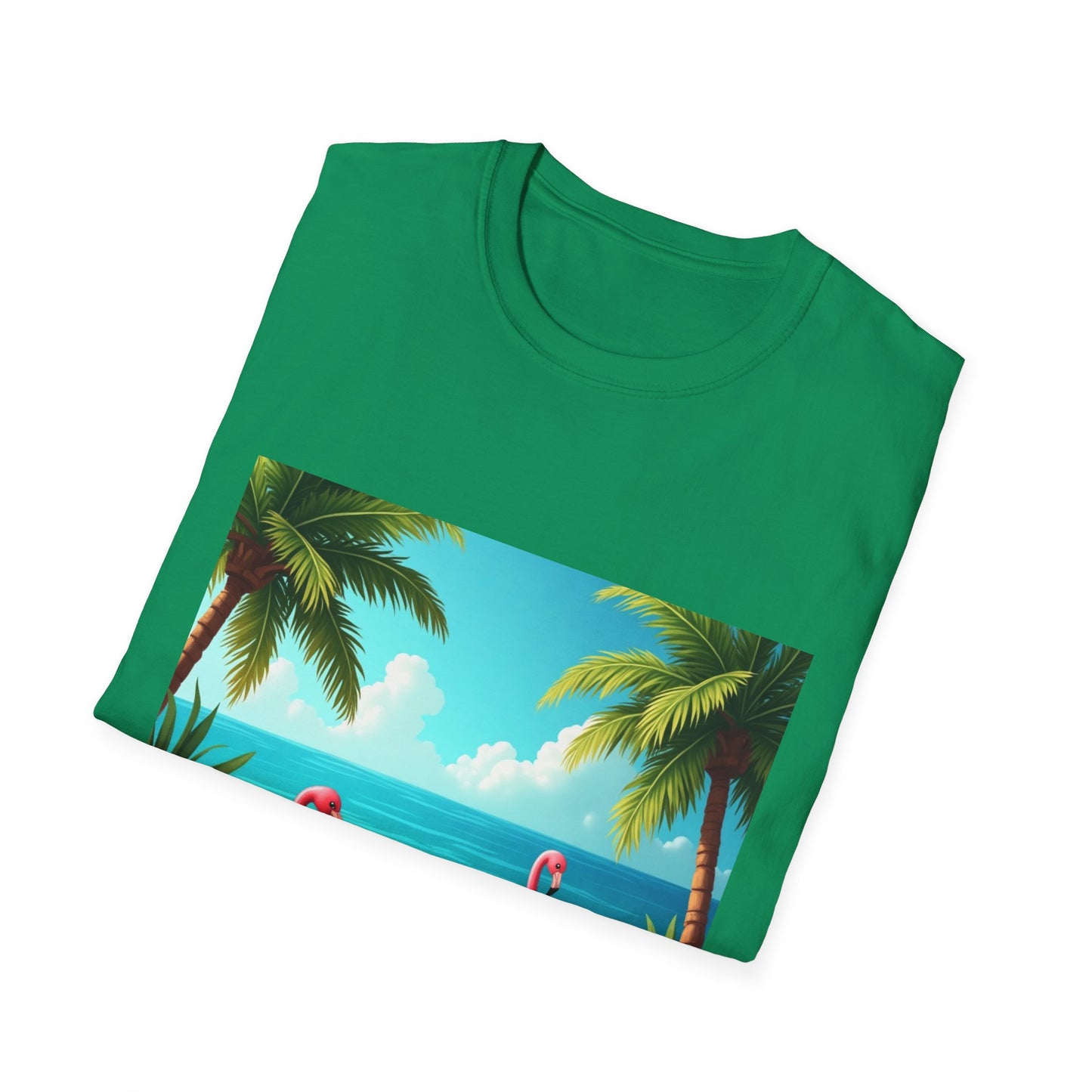 Tropical Flamingo T-Shirt, Unisex Summer Tee, Beach Vibes Apparel, Vacation Wear, Gift for Nature Lovers, Casual Style, Fun Tee