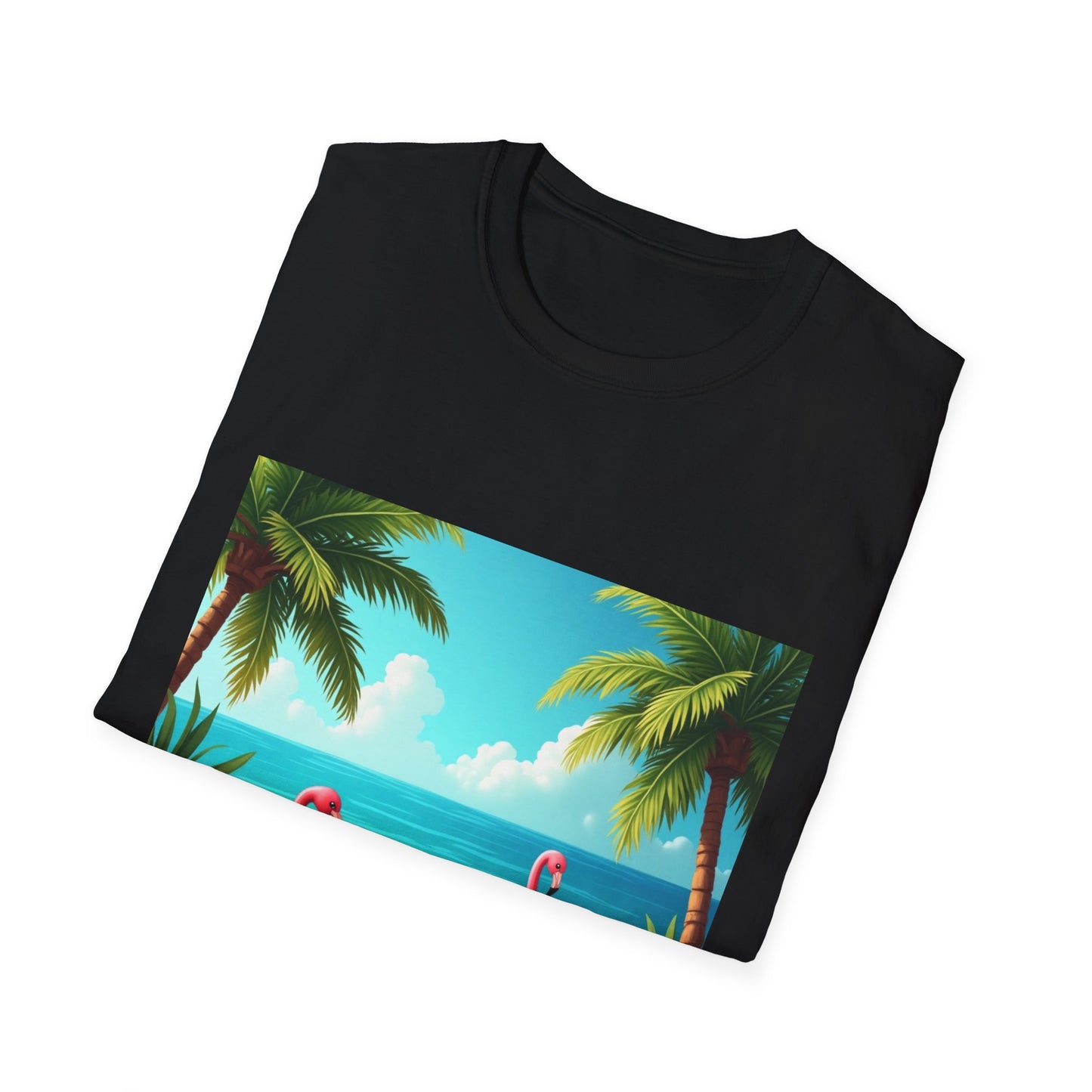Tropical Flamingo T-Shirt, Unisex Summer Tee, Beach Vibes Apparel, Vacation Wear, Gift for Nature Lovers, Casual Style, Fun Tee