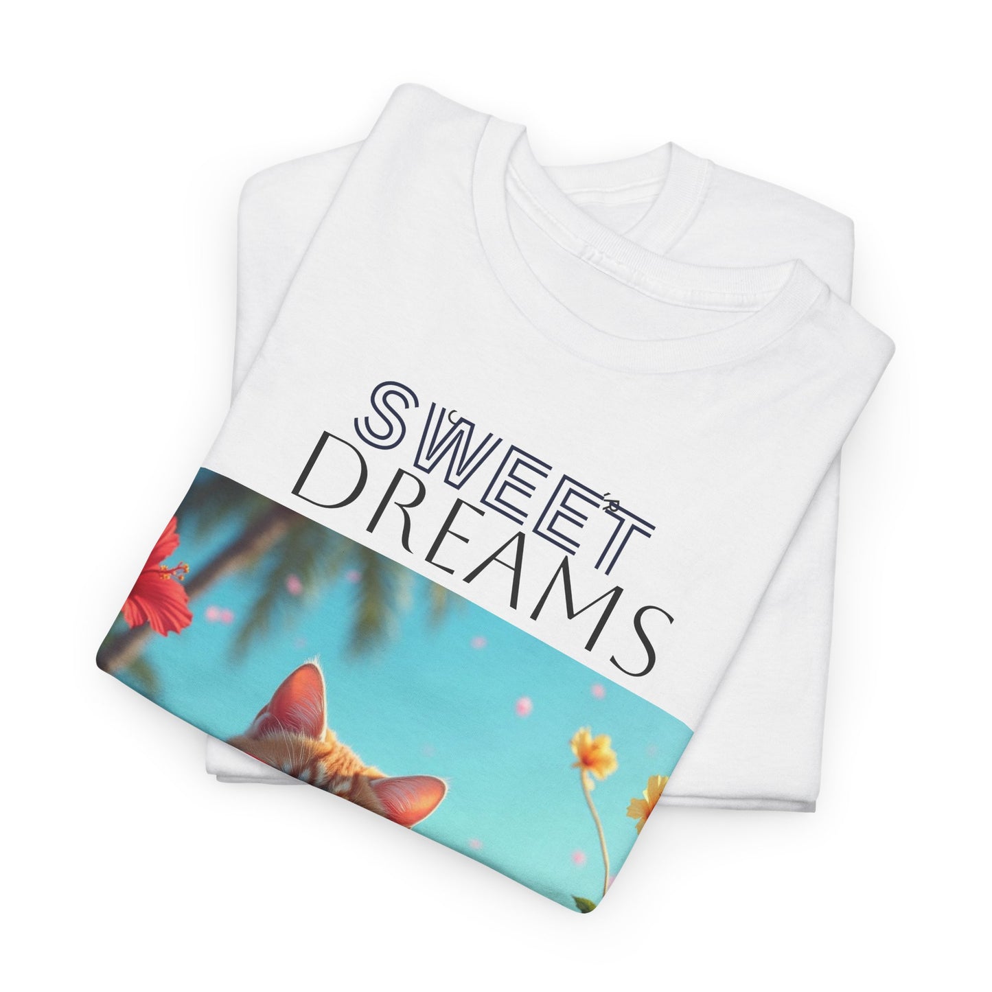 Sweet Dreams Cat Tee - Relaxed Fit T-Shirt for Cat Lovers