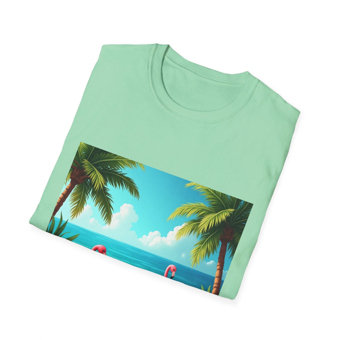 Tropical Flamingo T-Shirt, Unisex Summer Tee, Beach Vibes Apparel, Vacation Wear, Gift for Nature Lovers, Casual Style, Fun Tee