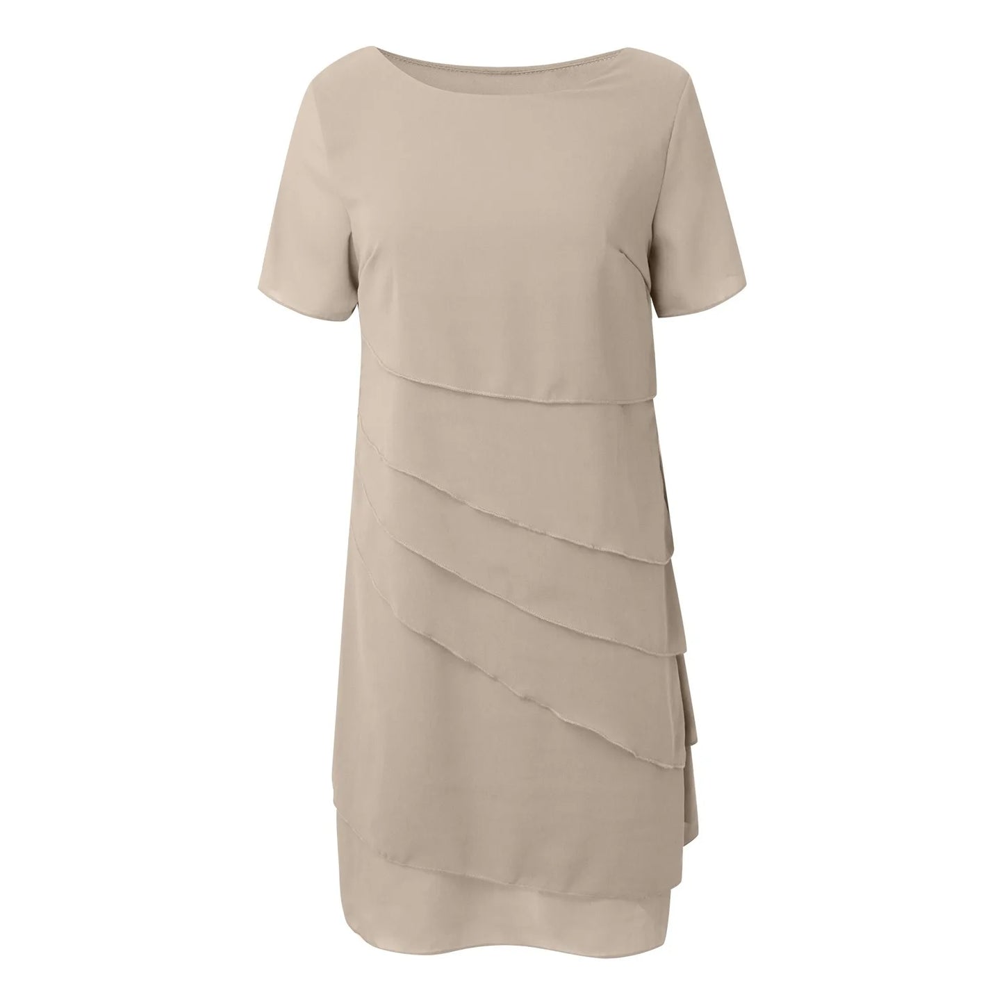 Luxury Women'S Elegant Dress Outfits Women'S Summer Dress Patchwork Chiffon Round Neck Short Vestidos De Fiesta Elegantes 2024