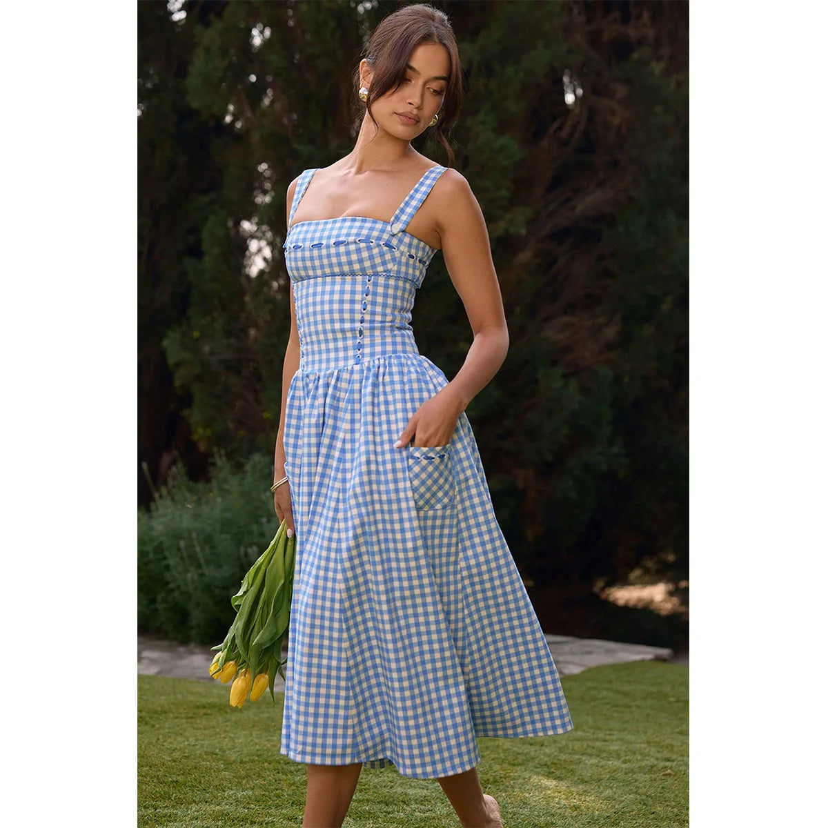 Mya Blue Midi Dress