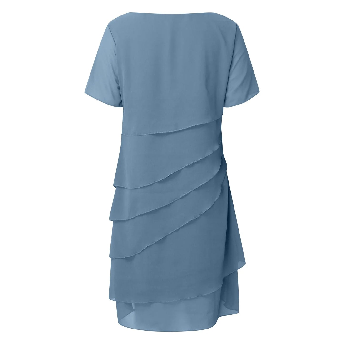 Luxury Women'S Elegant Dress Outfits Women'S Summer Dress Patchwork Chiffon Round Neck Short Vestidos De Fiesta Elegantes 2024
