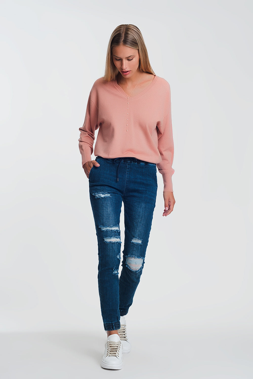 Dark Denim Lightweight Jogger Jeans