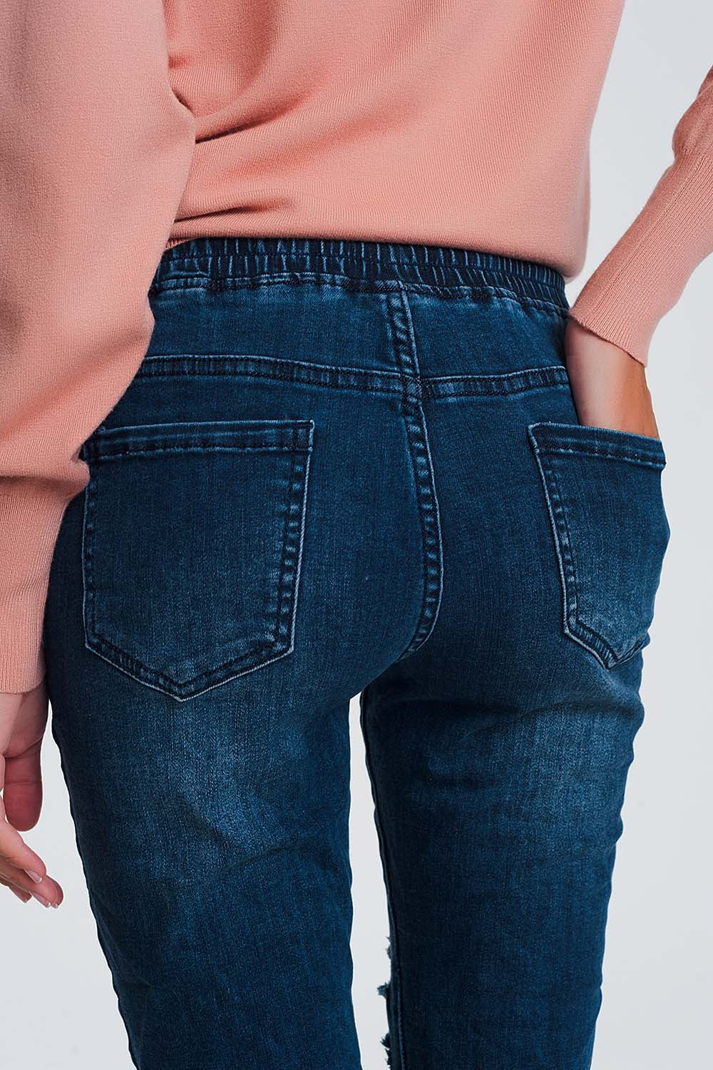 Dark Denim Lightweight Jogger Jeans