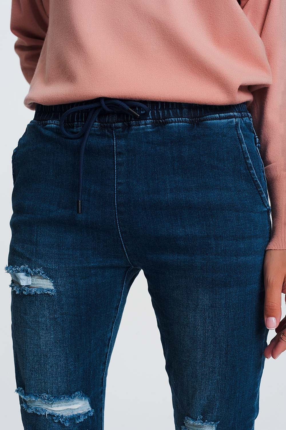 Dark Denim Lightweight Jogger Jeans