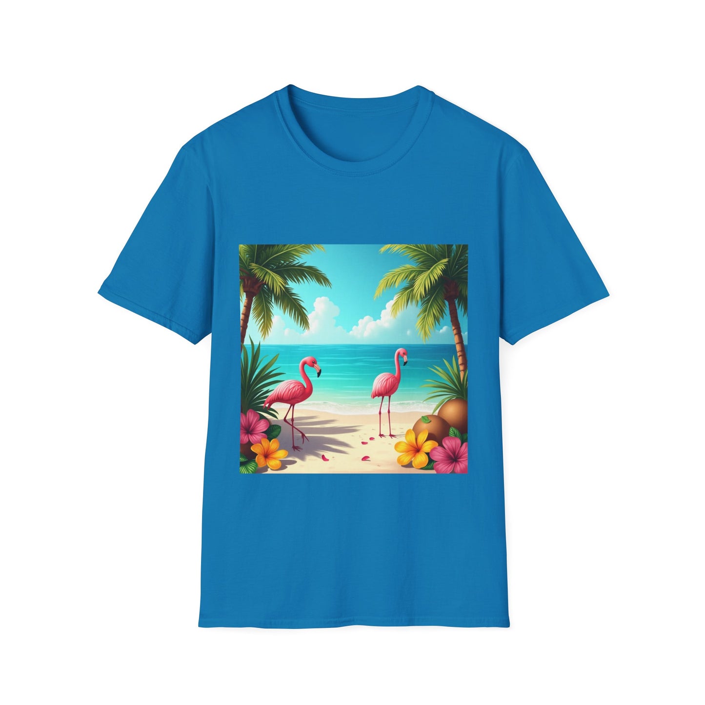 Tropical Flamingo T-Shirt, Unisex Summer Tee, Beach Vibes Apparel, Vacation Wear, Gift for Nature Lovers, Casual Style, Fun Tee