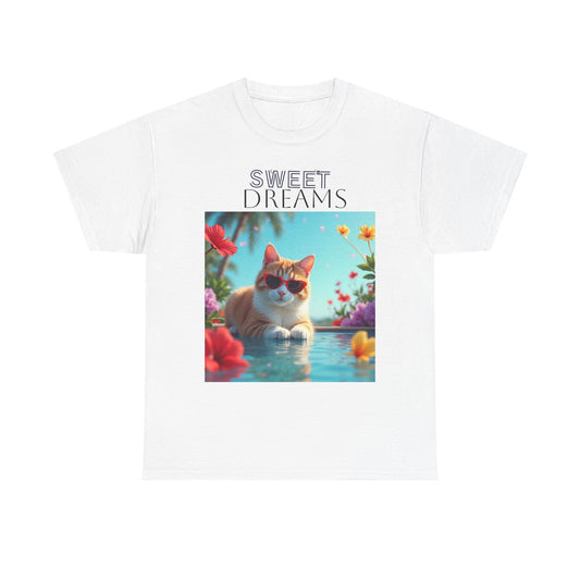 Sweet Dreams Cat Tee - Relaxed Fit T-Shirt for Cat Lovers
