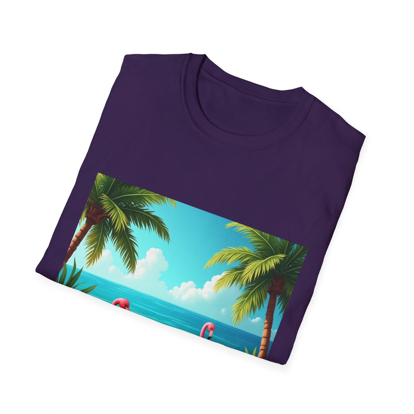 Tropical Flamingo T-Shirt, Unisex Summer Tee, Beach Vibes Apparel, Vacation Wear, Gift for Nature Lovers, Casual Style, Fun Tee