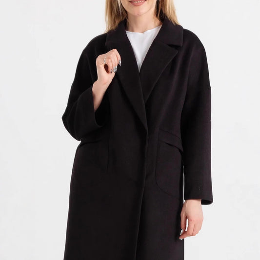 Long Wool Coat With Pockets For Women