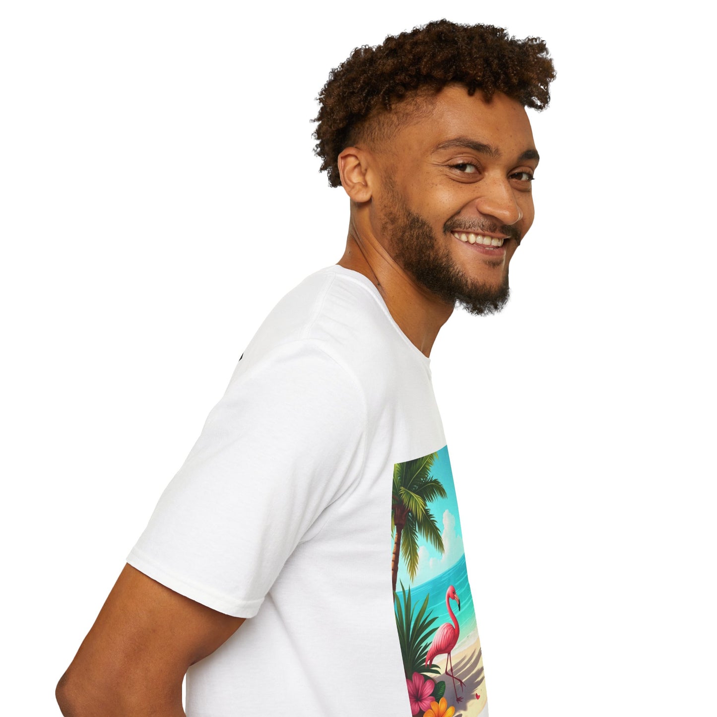 Tropical Flamingo T-Shirt, Unisex Summer Tee, Beach Vibes Apparel, Vacation Wear, Gift for Nature Lovers, Casual Style, Fun Tee