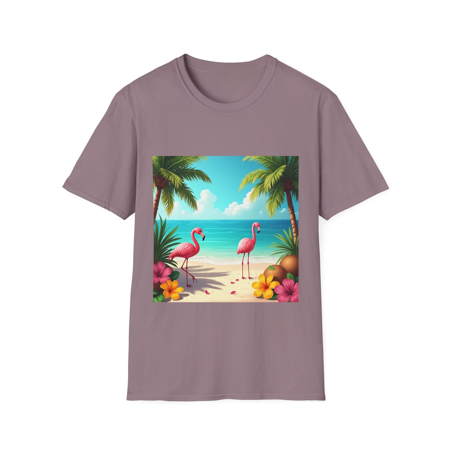 Tropical Flamingo T-Shirt, Unisex Summer Tee, Beach Vibes Apparel, Vacation Wear, Gift for Nature Lovers, Casual Style, Fun Tee