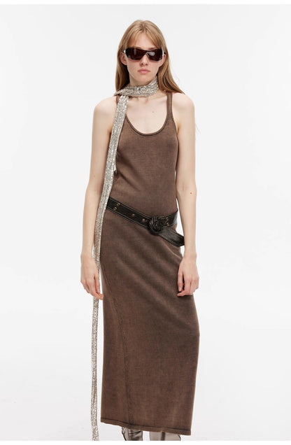 Cool Girl Vacation Dress - Luxury Brand Exclusive Ferment-Washed Distressed Vest Dress (Copy)