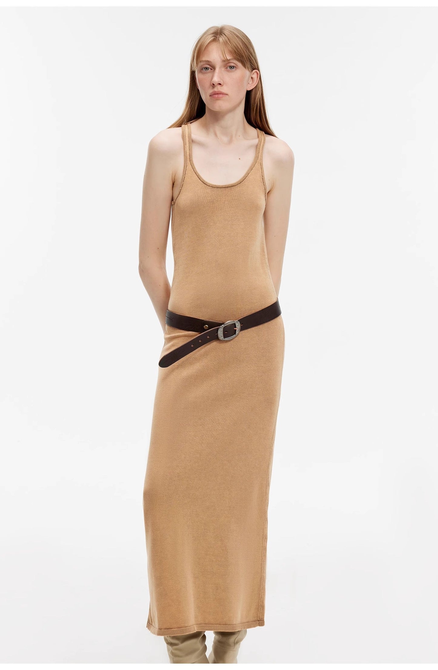 Cool Girl Vacation Dress - Luxury Brand Exclusive Ferment-Washed Distressed Vest Dress (Copy)