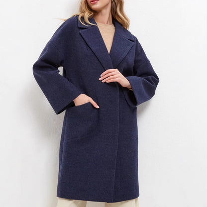 Long Wool Coat With Pockets For Women