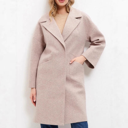 Long Wool Coat With Pockets For Women