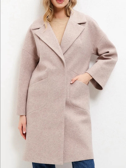Long Wool Coat With Pockets For Women