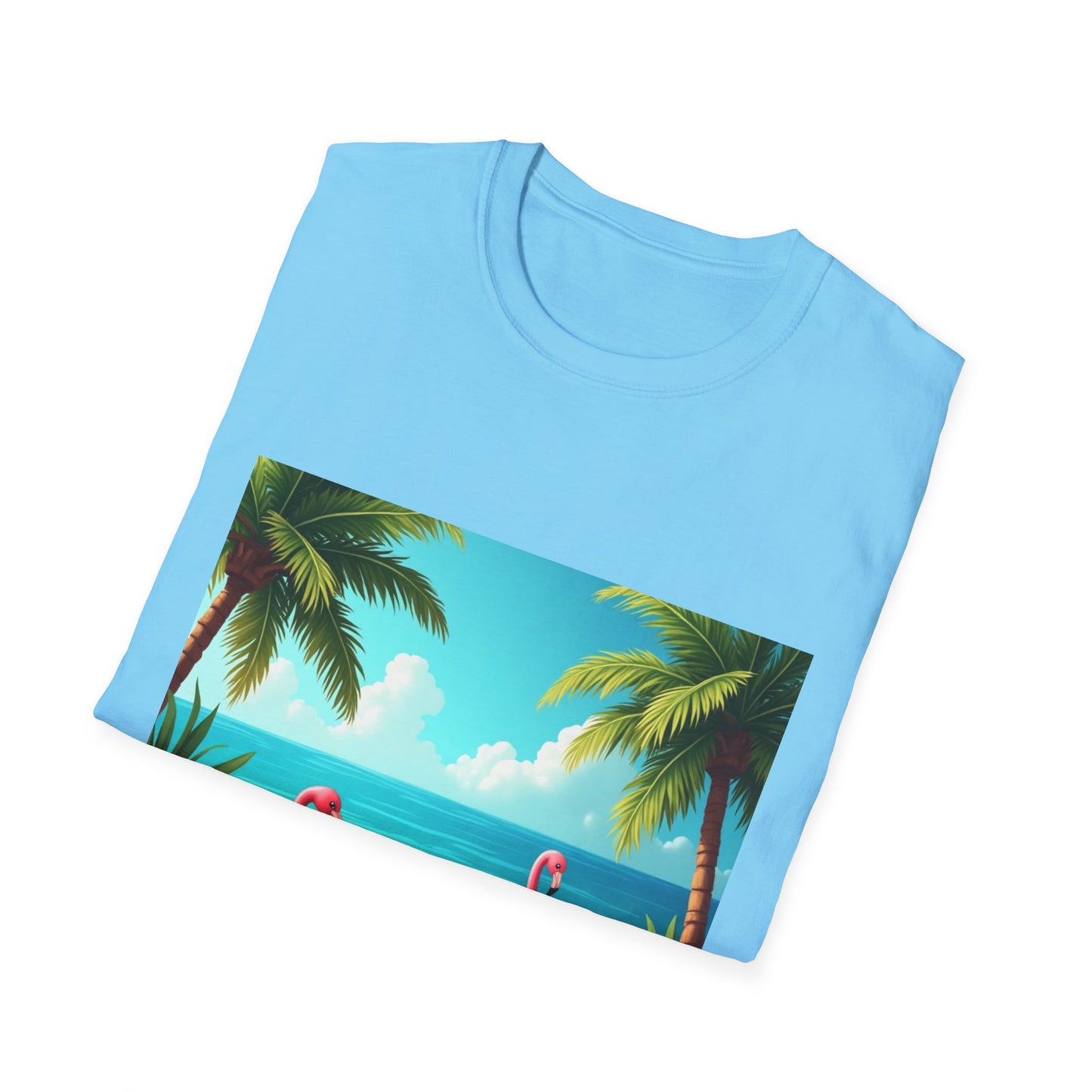 Tropical Flamingo T-Shirt, Unisex Summer Tee, Beach Vibes Apparel, Vacation Wear, Gift for Nature Lovers, Casual Style, Fun Tee