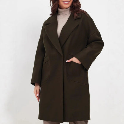 Long Wool Coat With Pockets For Women