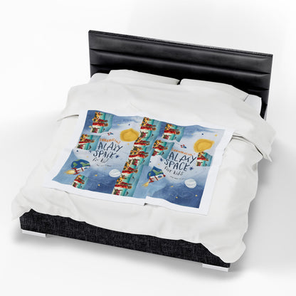 Galactic Adventure Kids' Plush Blanket, Soft Throw for Playtime, Nursery Decor, Space-Themed Gift, Cozy Bed Accessory