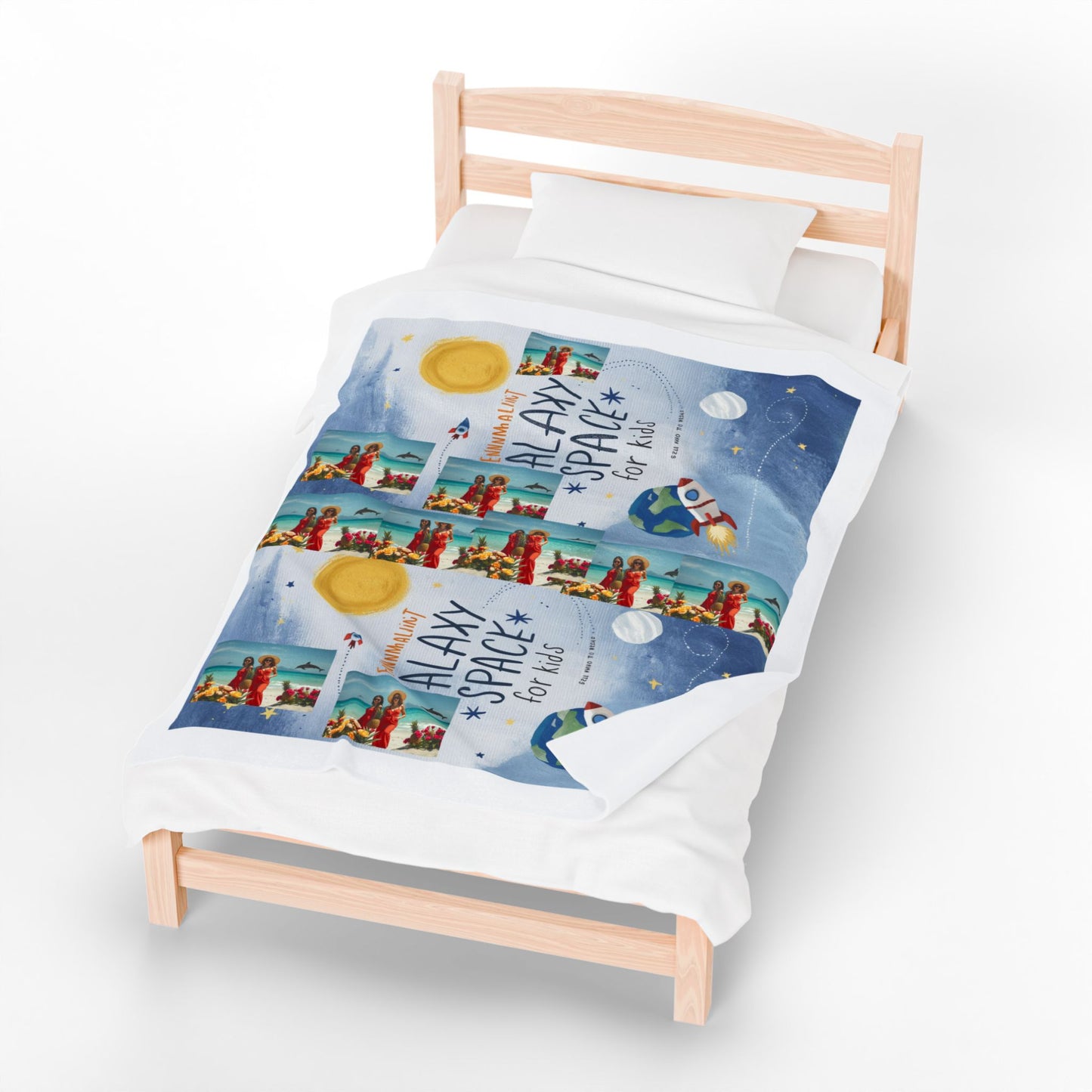Galactic Adventure Kids' Plush Blanket, Soft Throw for Playtime, Nursery Decor, Space-Themed Gift, Cozy Bed Accessory