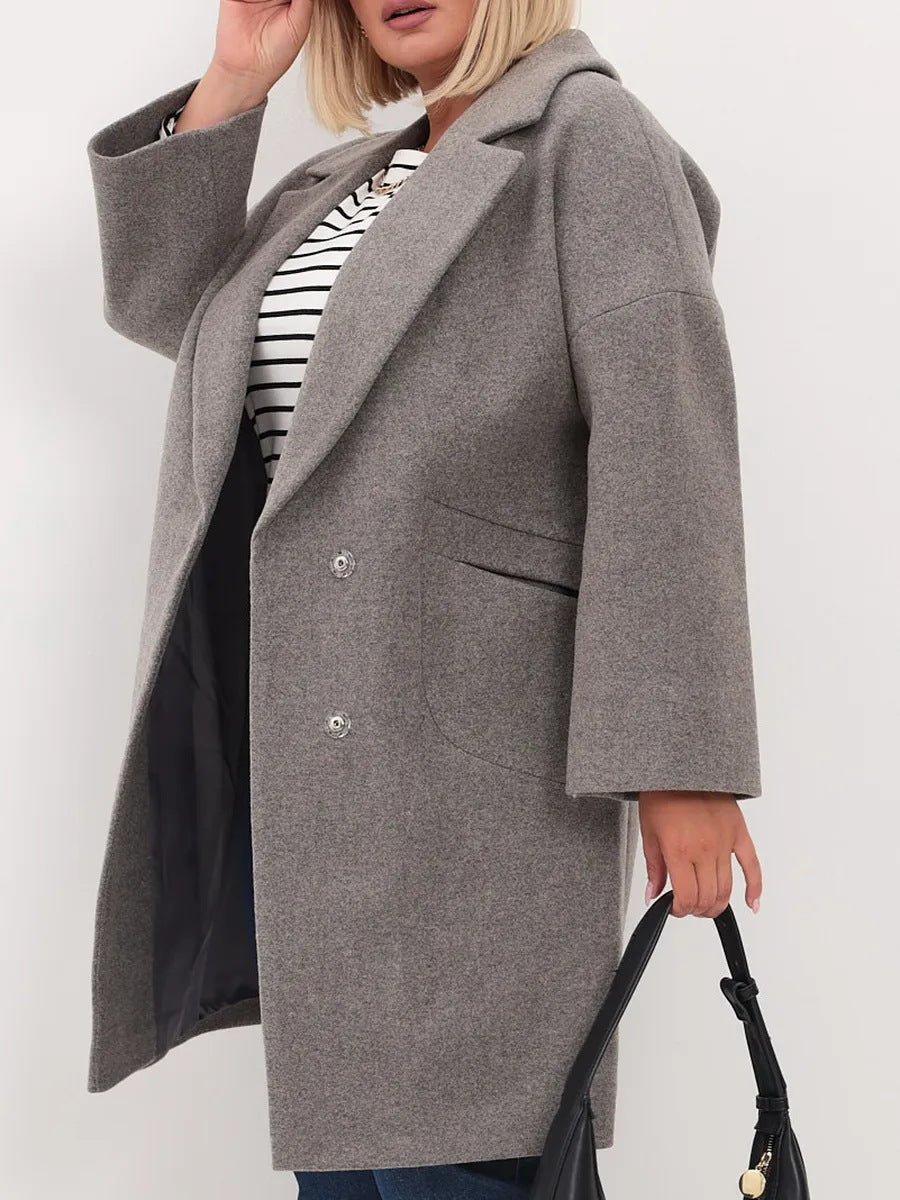 Long Wool Coat With Pockets For Women