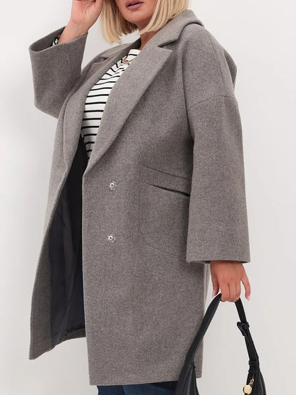 Long Wool Coat With Pockets For Women