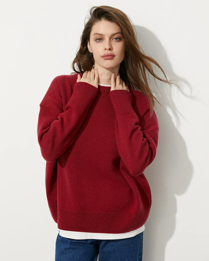 Autumn Winter Oversized Casual Pullover Tops for Women Loose Knitted O-Neck Jumper Female Sweater