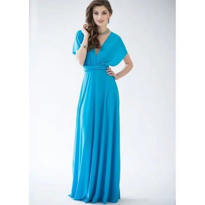 Ashleigh Wrap Maxi Party Dress | Long Cocktail Dress for Lounging