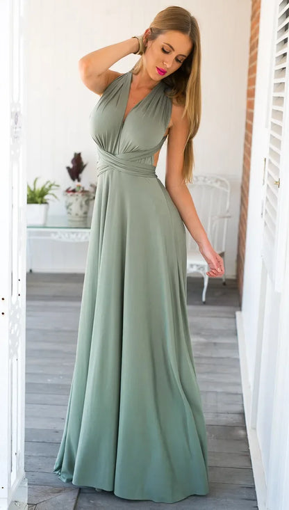 Ashleigh Wrap Maxi Party Dress | Long Cocktail Dress for Lounging
