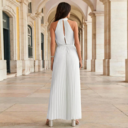 Casey Sleeveless Wide-leg Jumpsuit with Belt