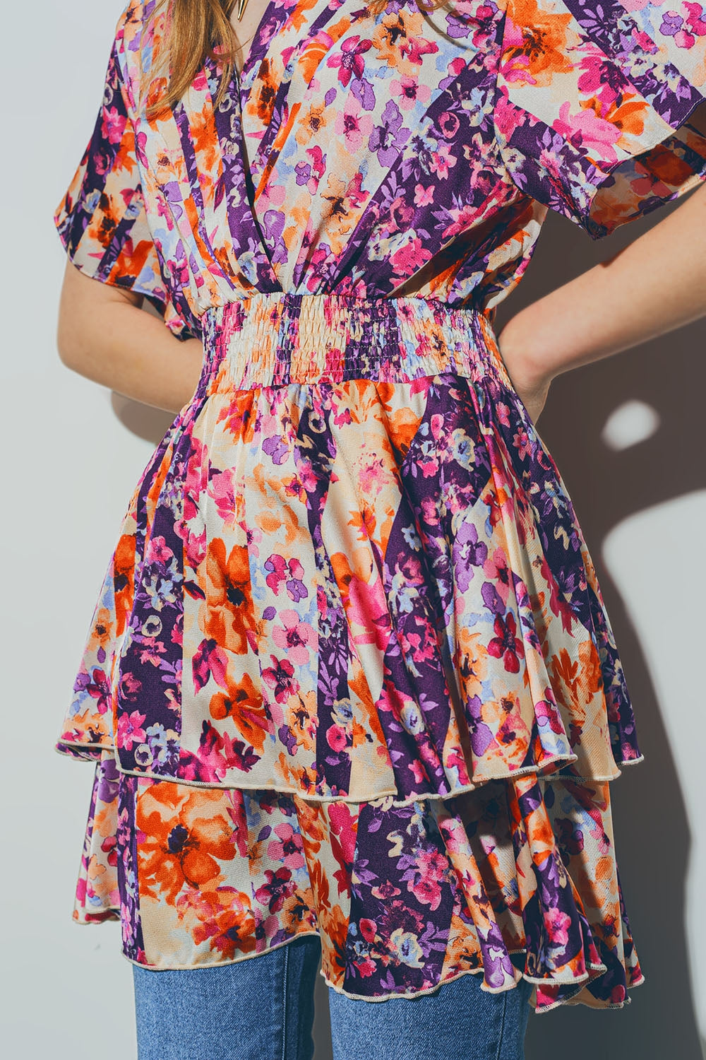 Floral Mini Dress in Multicolour (Copy)