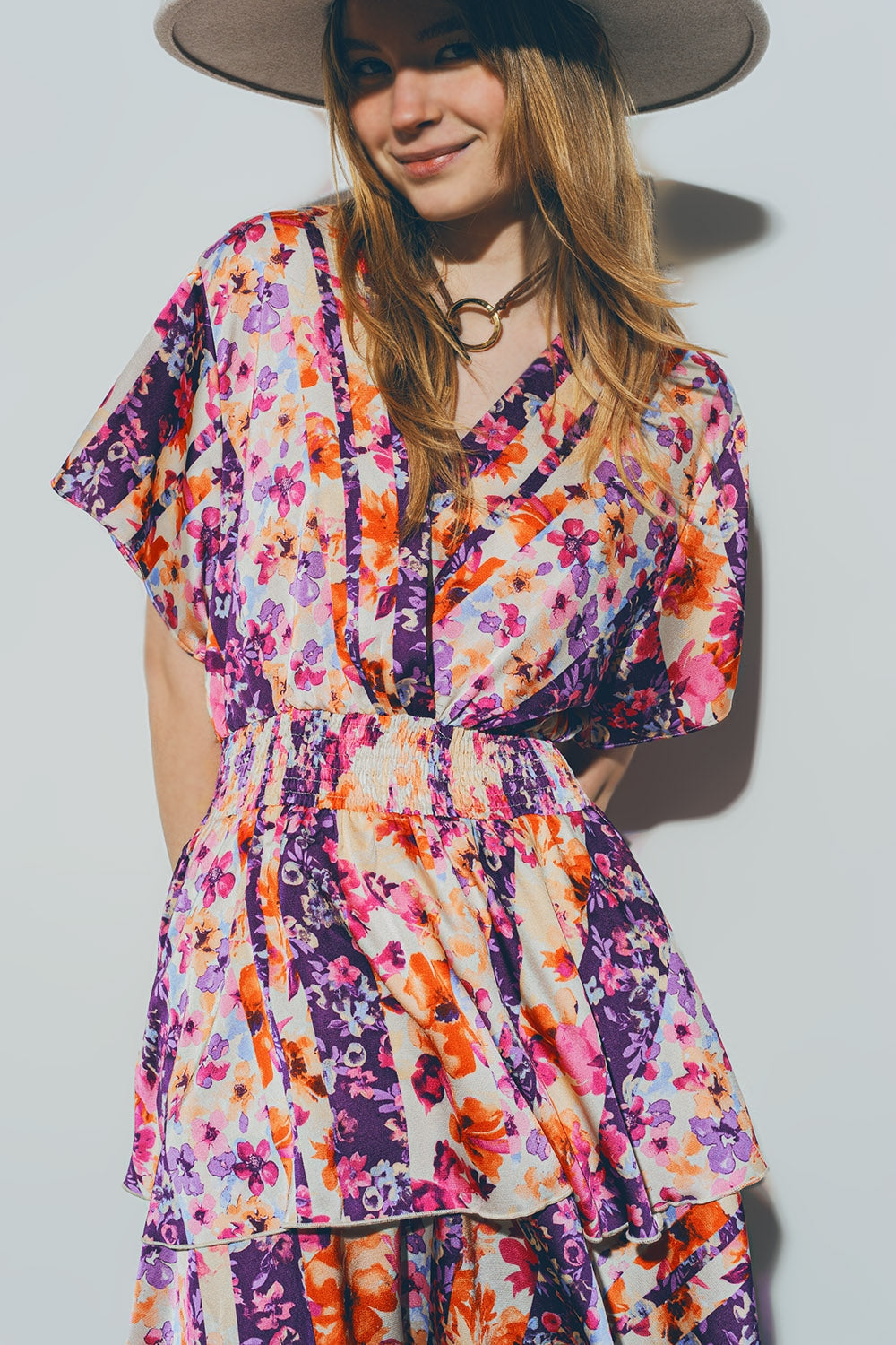 Floral Mini Dress in Multicolour (Copy)