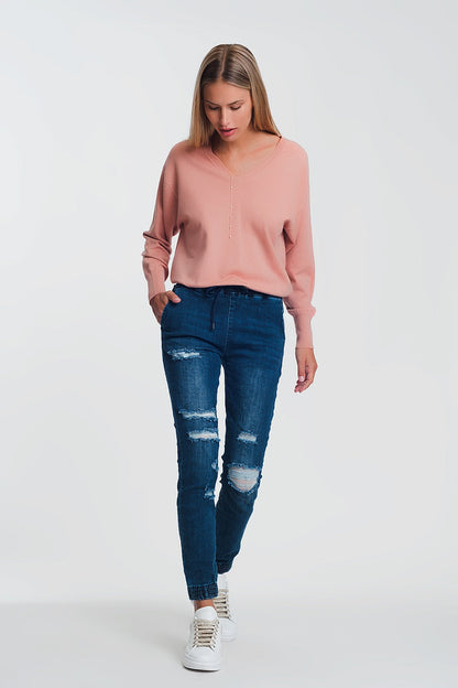 Dark Denim Lightweight Jogger Jeans