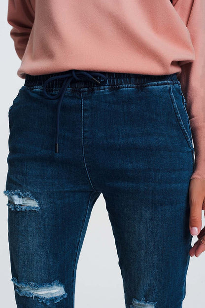 Dark Denim Lightweight Jogger Jeans