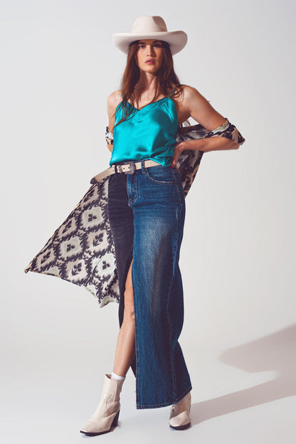 Satin Crop Top in Turquoise (Copy)